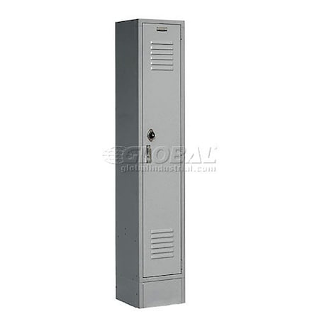GLOBAL INDUSTRIAL 1-Tier 1 Door Locker, 12Wx15Dx60H, Gray, Assembled 652162GY